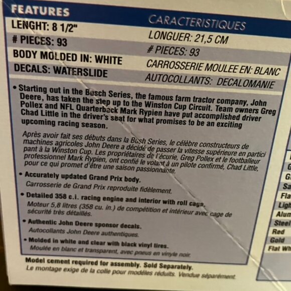 Revell Monogram #97 Chad Little NASCAR 1:24 Scale Model Kit New Unbuilt - Picture 2 of 6